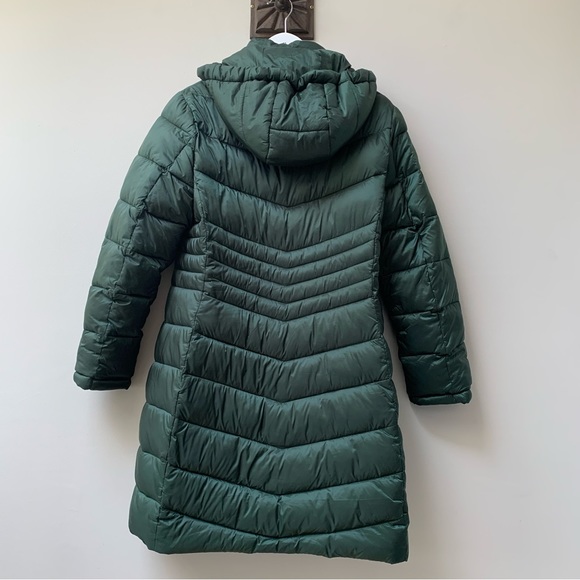 Hobbs green padded coat jacket size uk 10 removable hood - Picture 2 of 15